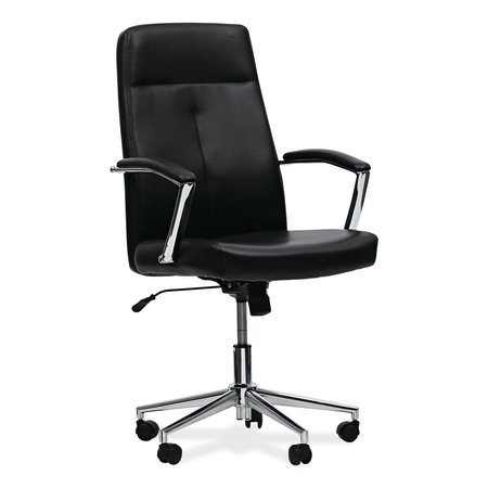 WORKSPACE BY ALERA Leather Task Chair, Supports Up to 275 lb, 1819 to 2193 Seat Height, Black Seat, Black Back ALEWS4116